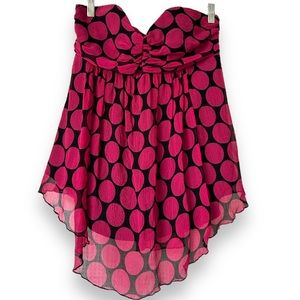 SOLD Express strapless pink polka dot top, 8